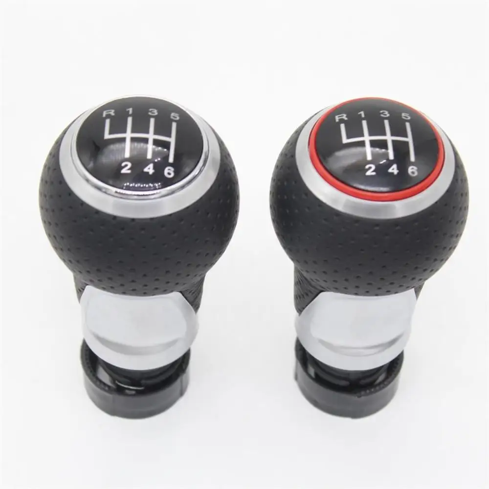 For Audi A1 2011 2012 2013 2014 2015 2016 2017 2018 Car 5 / 6 Speed 12 mm Insert Hole Gear Stick Shift Level Knob Leather Cover - Image 2