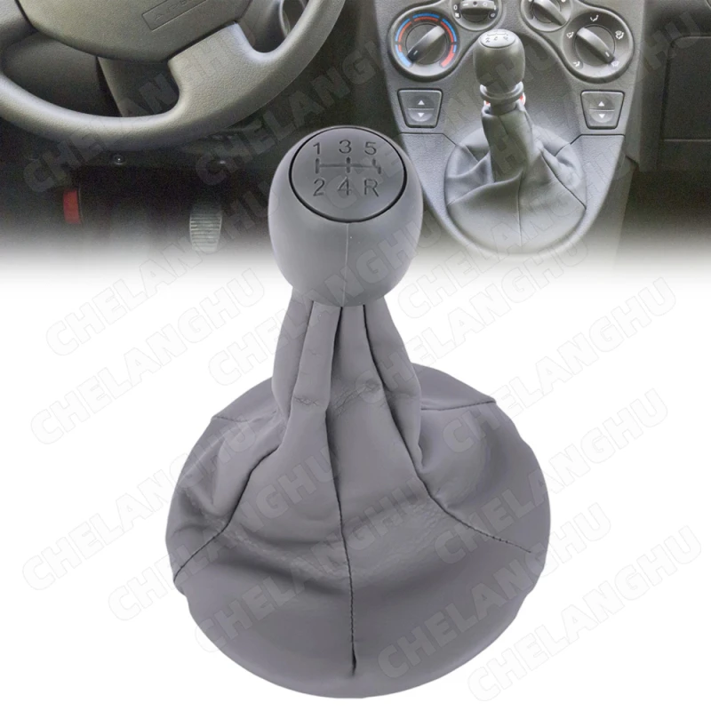 For Fiat Panda 2003 2004 2005 2006 2007 2008 2009 2010 2011 5 Speed Gear Stick Shift Knob With PU Leather Boot Three Options